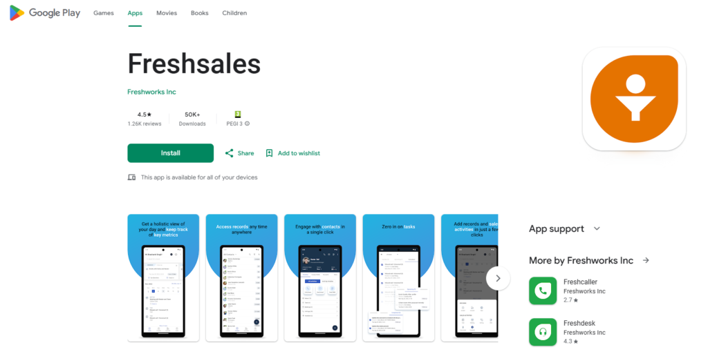 freshsales aplikacja android google play